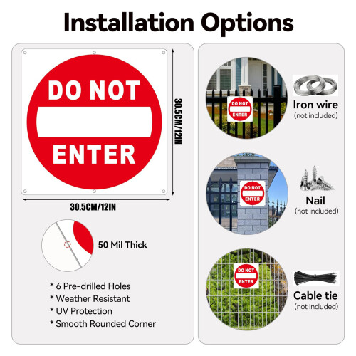 8 Piece Do Not Enter Sign Sticker Quick Installation No Entry 1