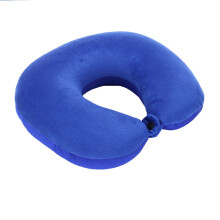 (Blue) Travel Pillow with Buckle, Soft U-Shaped Neck Support