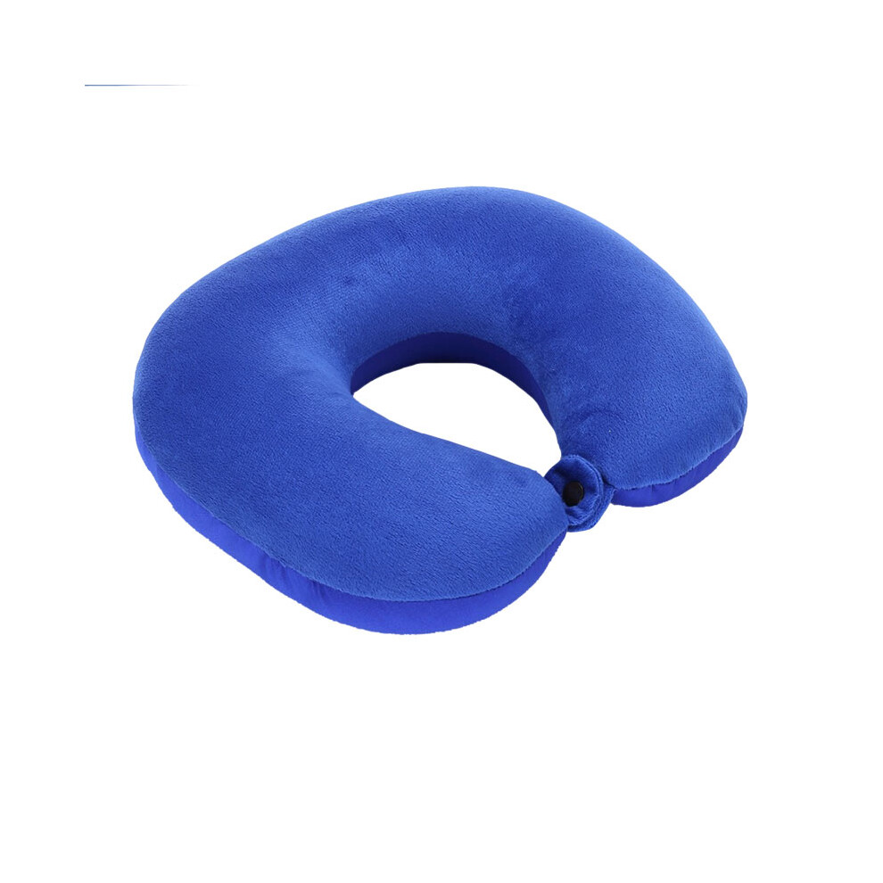(Blue) Travel Pillow With Buckle, Soft U-Shaped Neck Support Blue 6001832392220