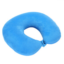 (Sky Blue) Travel Pillow with Buckle, Soft U-Shaped Neck Support