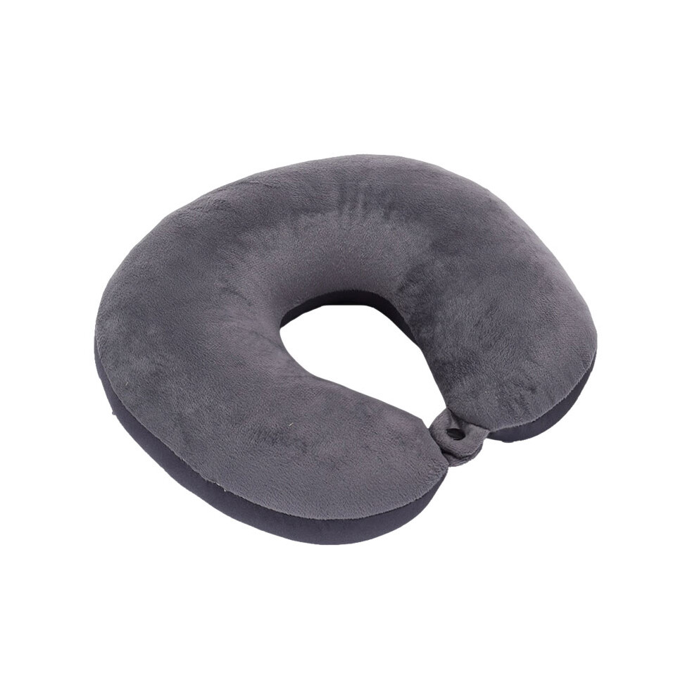 (Grey) Travel Pillow With Buckle, Soft U-Shaped Neck Support Grey 6001832392275