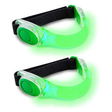 2Pcs LED Armband, LED Armband Reflective Running Gear for Outdoor Activities and Exercise, Running, Green