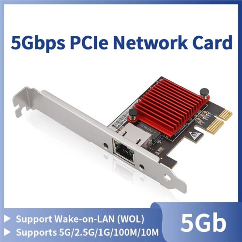 Nova Placa de Rede PCIe 5G Ethernet 5Gbps para Desktop PCI-e X1 para 5G 1