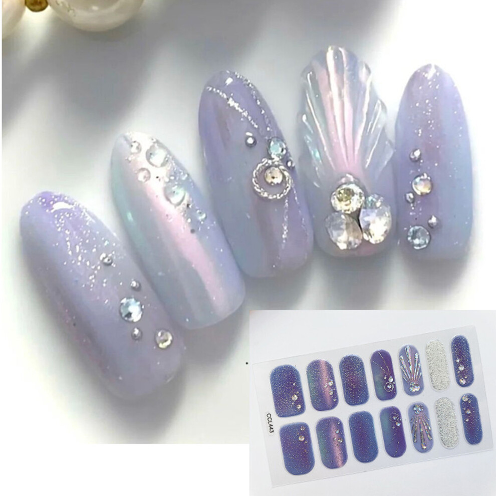Roc-Electron (Ccl443) Semi-Cured Gel Nail Stickers For Diy Manicure