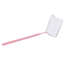 Espejo para pestañas en forma de abanico HD rosa acero inoxidable