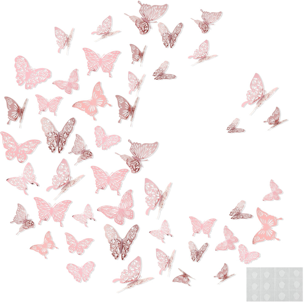 72Pcs 3D Butterfly Wall Stickers Decorative Butterfly Wall Decal 3 Sizes 6 Patterns Butterfly Wall Stickers For Birthday Party Living Room Background 9028731215617