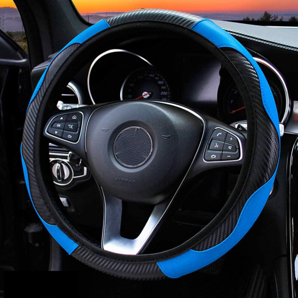Lnkoo Steering Wheel Cover Microfiber Leather Viscose, Breathable, Anti-Slip, Odorless, Warm In Winter Cool In Summer, Universal 15 Inches 9028731214733