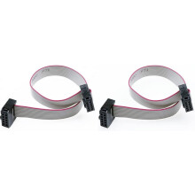 2PCS 2.54mm 10-Pin IDC Ribbon JTAG/SWD Cable, Female-Female, 200mm, Compatible with JTAG/ISP