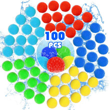 100Pcs Reusable Water Balloons, Soaker Water Balls Outdoor Toys for Pool Water Toys, Rightness Beach Ball for 3+ Years, Multicolor