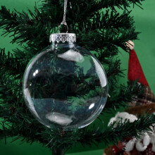 60/80/100mm Oval Clear Plastic Flat Disk Ornaments, Paintable Empty Transparent Globes for DIY Christmas Tree Decor (100mm)
