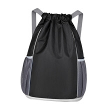 Basketball Backpack Large Capacity Drawstring Bag for Beach Outdoor Football Black