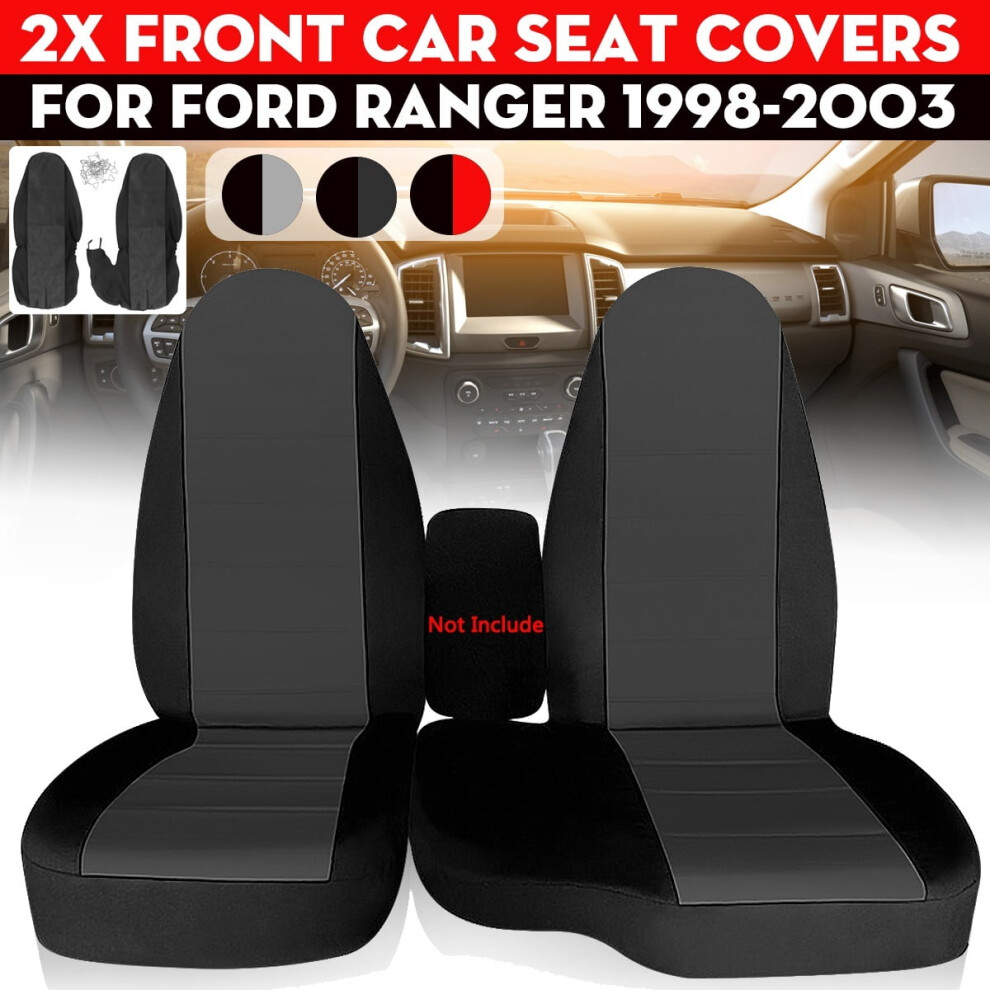 2Pcs Front Seat Covers For Ford Ranger 60/40 Highback (1998Â2003), + Console Armrest Cover Not Included Black/Dark/Gray 9028731217246