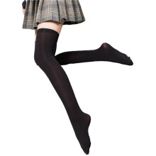 paio di calze da ragazza elastiche, traspiranti e leggere, stile giapponese, sopra il ginocchio, streetwear, nere