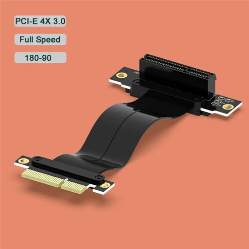 PCI-E 4X Adapter Riser Card 90 Degree Converter Card for Server Chassis Computer, 180-90 Degree Angle Extension Board 1