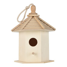 Houten vogelhuisjes voor buiten met paal, houten vogelhuisje voor vinken, blauwborstjes en kardinalen, hangend vogelhuisje voor in de tuin,