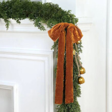 Laço de Natal de veludo extragrande - Laço festivo grande de 43 cm para guirlanda de escada, árvore de Natal e decoração de casa, fácil de