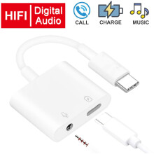 Adaptador de audio USB-C a 3,5 mm con función de carga simultánea, compatible con iPad Pro de 12,9", HTC U11 y Pixel 2/3/3XL.
