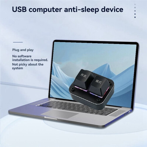Mouse Jiggler Mover Undetectable USB Automatic Mouse Mover Plug and  with /OFF Indicator Light for Computer Black 2