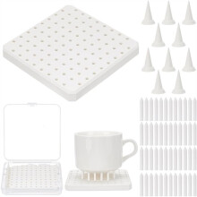 Tapete de Cerámica para Hornear con Aproximadamente 60 Soportes Reutilizables para Horno de Cerámica y 10 Clavos Piramidales para Proyectos de Arte