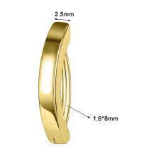 14g/16g rozsdamentes acél köldökpiercing fordított ívű klikkerrel - arany - 10mm