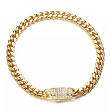 Herren-Armband im Miami-Cuban-Stil, vergoldeter Edelstahl