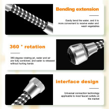 Sink Faucet Sprayer Attachment,Rotatable Anti- Faucet Nozzle  with Hose - Kitchen Sink Faucet Extender