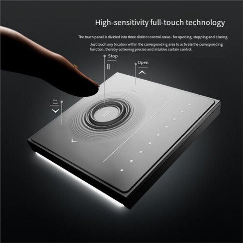 Cortina Inteligente Tuya Zigbee com Interruptor EUA, Painel de Toque Antirreflexo e Retroiluminação Fluida - Modelo EUA A 2