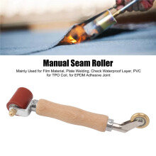 Silicone Seam Roller with Brass Wheel and Wood Handle for PVC Welding Red