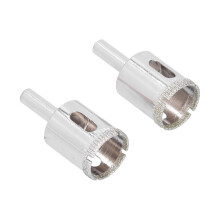 2 Pcs Ceramic Tile Glass Hole Saw Set 25mm, Alloy Steel, 55mm Length