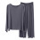 Women's Cotton Pajama Set Long Sleeve Two-Piece Grey M 2