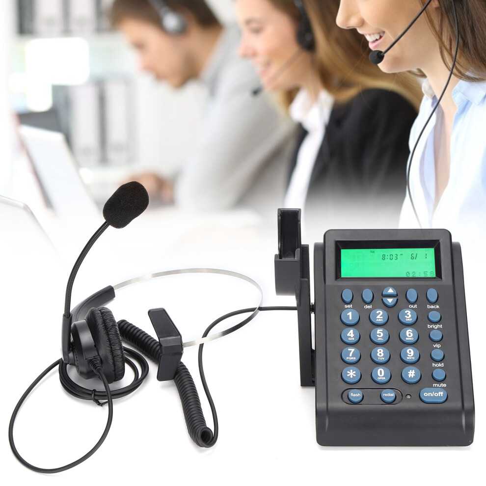 Ht910 Call Center Wired Telephone With Omnidirectional Headset, Abs For Office/Home 7681390745516