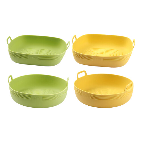 Friteuses à Air polyvalentes en Silicone, avec stries,-Jaune 2 1