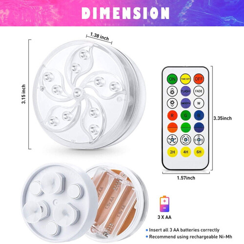 τεμάχια φωτιστικό πισίνας RGB LED λάμπα υποβρύχια χρωματιστά διακοσμητικά φώτα 1