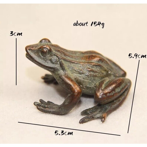 Brass Frog Animal Statue Small Tabletop Figurine 2