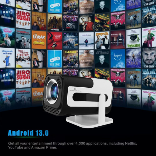 Short Throw Projector Android 13 Smart System Dual WiFi 6 Bluetooth 5.0 Home Theater 2