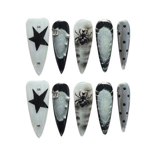 (size) Punk Metal False Nails 10PCS for Party 2