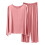 Women's Cotton Two-Piece Pajama Set Solid Color Long Sleeve 2
