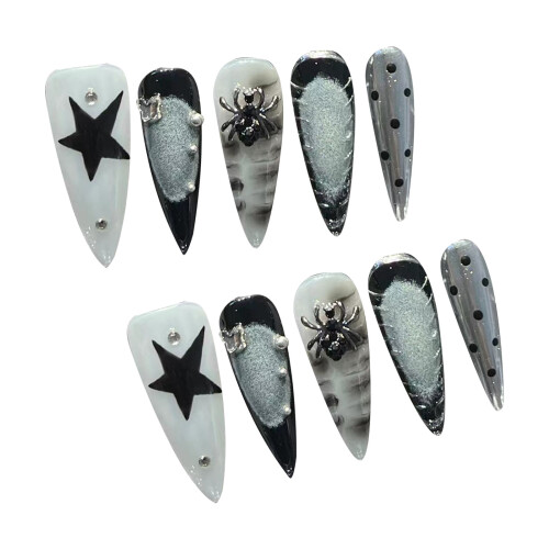 (size) Punk Metal False Nails 10PCS for Party 1