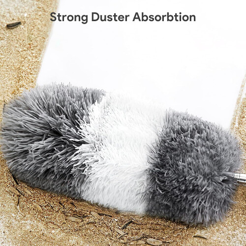 Conjunto de 7 espanadores de microfibra com cabo extensor, ideais para limpeza de ventiladores de teto e persianas – Compatíveis com cabos padrão. 2