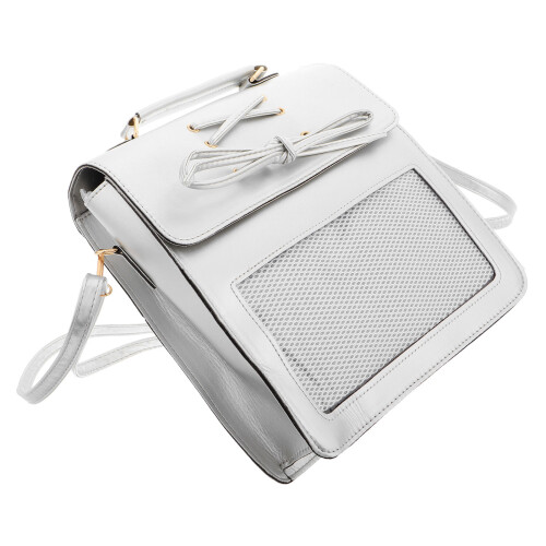 2Pcs Silver Women's Crossbody Backpack PU Small Over Shoulder Bag 2