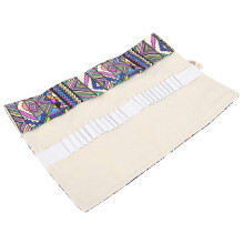 Handgefertigter Baumwoll-Canvas Stiftvorhang mit 24 Löchern, Boho-Stil, 33,3 cm Länge