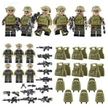 6 PCS Small Building Blocks Special Forces Green Figures