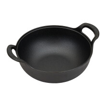 Garden Sanctuary Versatile Dual Handles Cast Iron Wok, 25cm Dia