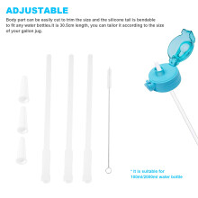 Straws Compatible Gallon Water Bottle , Reusable Adjustable Straws for 1000Ml/2000Ml Jug, 3 Straws Set