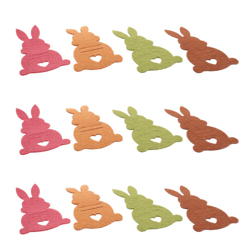 36Pièces Clips De Table Pâques En Feutrine Motif Lapin Multicolore 2