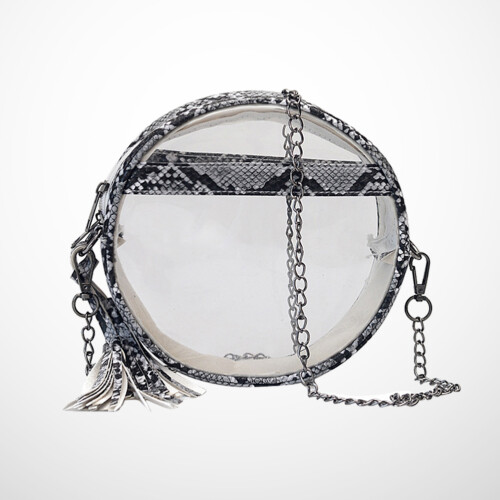 1Sac Bandoulière Mode Transparent Rond Et Polyvalent 1