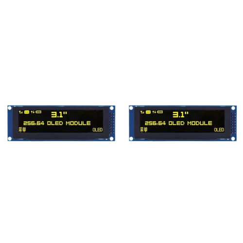 2X Tela OLED de 3,12 Polegadas, 256x64, 25664 Pontos, Módulo LCD Gráfico, Tela LCM, Controlador SSD1322, Suporte SPI