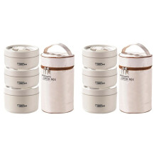 2X Set di Contenitori per il Pranzo Isolati Portatili, Contenitori per il Pranzo Isolati, 3 Contenitori per il Pranzo Impilabili Separati, Secchiello