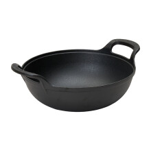 Garden Sanctuary Versatile Dual Handles Cast Iron Wok, 27cm Dia