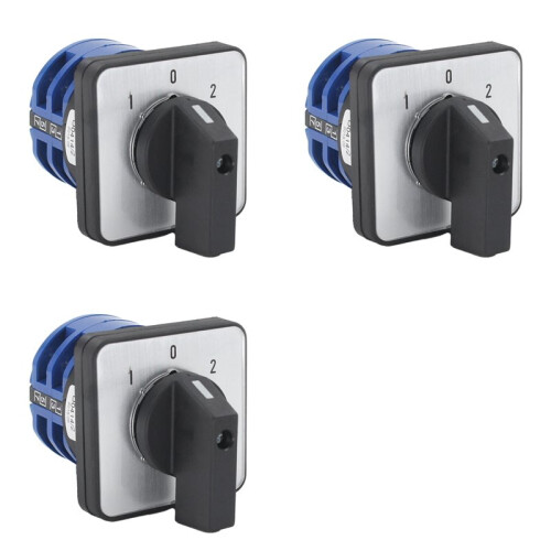3X Changeover Selector  3 Positions 8 Terminals Universal Rotary Cam Selector Latching Switches 32A